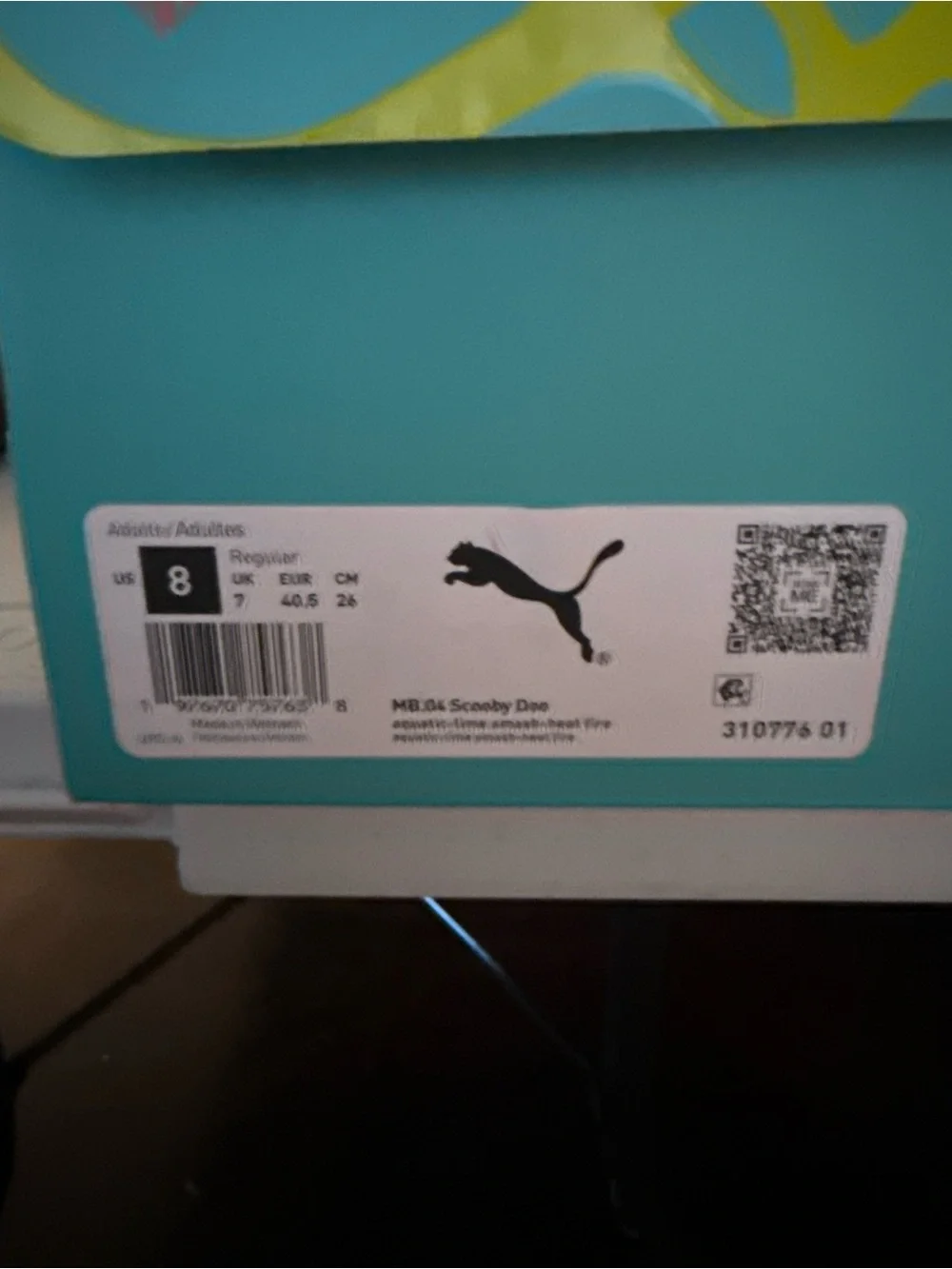 PUMA Scooby-Doo x MB.04 Mystery Machine Blue Mid Top Cushioned Authenticity cert
